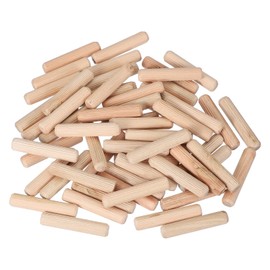 PATIKIL Wooden Dowel Pins 3/8" x 2" (10mm x 50mm) Straight Dowel Rods Wood Fluted Dowels Rods for Crafts Furniture DIY Hardwood Count 120
