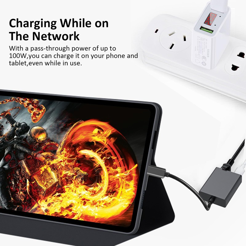 100W USB C to Ethernet Adapter Charging Adapter for Chromecast