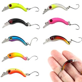 8-Piece Fishing Spoon Set, Fishing Trout Wobbler Set, Spinner Bait, Multicoloured Spinner Fishing Spoon Bait, Trout with Single Hook for Use in Freshwater, Salt Water, Trout, Perch