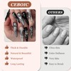 Pack of 24 Gothic Black Stick-On Nails, Long Stiletto, French