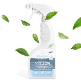 clean100 – Pool Spa Bathroom 100% Natural Cleaner Spray | Surface Tiles Fixtures Professional Organic Cleaning Solution (25.4 Fl Oz) (1)