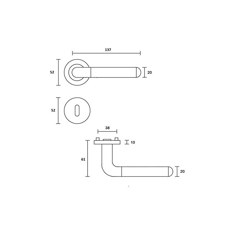 Design Handle Set Angel | Quick Assembly Screw Rosette Look