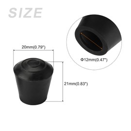 METALLIXITY Chair Leg Caps (12mm/0.47") 16 Pcs Round Rubber Chair Leg Caps Floor Protectors Furniture Chair Table Legs Bracks