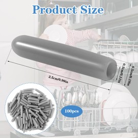 Bewudy 100 PCS Dishwasher Rack Repair Kit, Universal Tine Prong Repair End Cover Caps, 1 inch Round Tips (Grey)