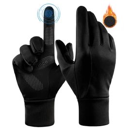 Thermal Gloves Touchscreen Winter Insulated Glove - Windproof Water Resistant for Running Cycling Driving Outdoor Hiking in Cold Weather for Men and Women (Black,Medium)