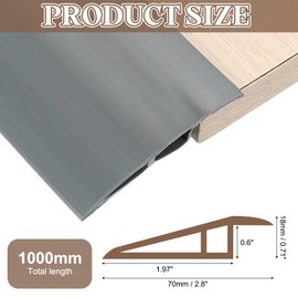 uxcell 3.28Ft x 2.8" x 0.71" Floor Transition Strip, Self Adhesive Carpet Edge Strip, Vinyl Gap Cover, Laminate Edge Trim for Uneven Surfaces from 1/2" to 9/16", Gray
