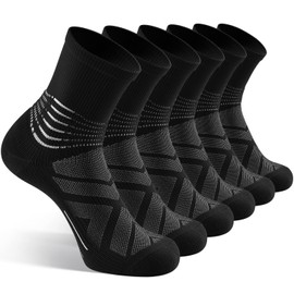 Compression Ankle Support Socks Men Running Women Trainer Coolmax Wicking Plantar Fasciitis Relief Hiking Crew Socks 3 Pairs