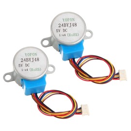 uxcell 2PCS 24BYJ48 DC 5V Reduction Stepper Motor Micro Reducer Motor 4-Phase 5-Wire 1/64 Reduction Ratio