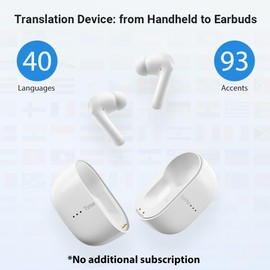 Timekettle M3 Language Translator Earbuds, Two-Way Translator Device with APP for 40 Languages and 13 Offline Translation Packs, Fast Reaction with Revolutionary Al Semantic Tech (Offline Version)
