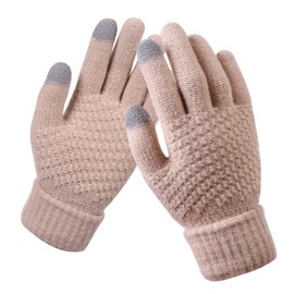 BSLVWG Women's Winter Touchscreen Gloves Warm Knit Gloves Thermal Gloves Suit for Running Driving Cycling Working Hiking Skiing (beige)