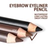 12 PCS Waterproof Brown Eyebrow Eyeliner Pencil - Long-lasting, Sweat-proof