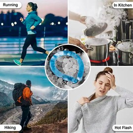 Neck Cooling Tube, Reusable Wearable Cooling Neck Wraps for Summer Heat, Cooling Starts at 28°C, Relief for Hot Flashes and Fever Smart ice Neckband for All Sports Outdoor Activities (Blue)