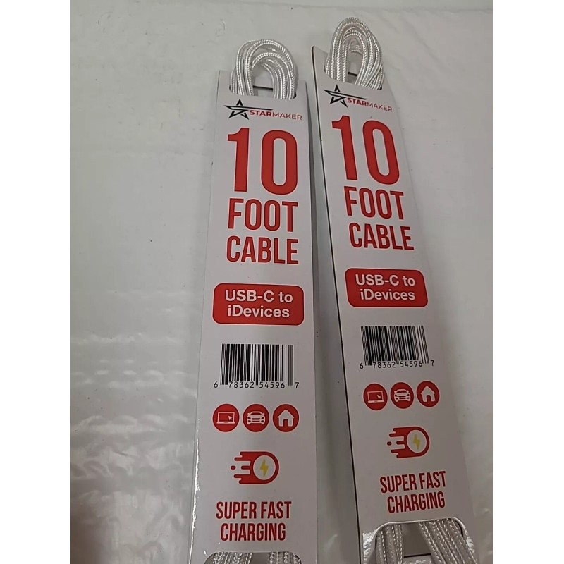 StarMaker Two StarMaker Cable USB-C to iDevices Fast Charging 10'