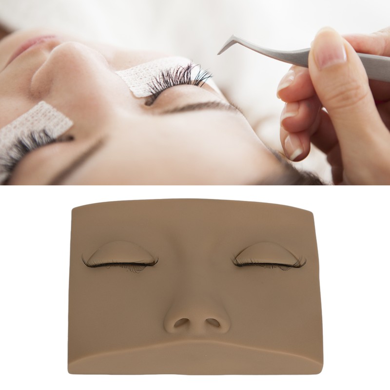 Eyelash Practice Mannequin Face Silicone Lash Mannequin Head with Double