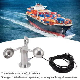 Tnfeeon Aluminum Alloy Anemometer Wind Speed Monitoring Sensor, Equipped with 3 Cups Wind Speed Sensor, Provides 0-3.8V Output, Reliable and Durable