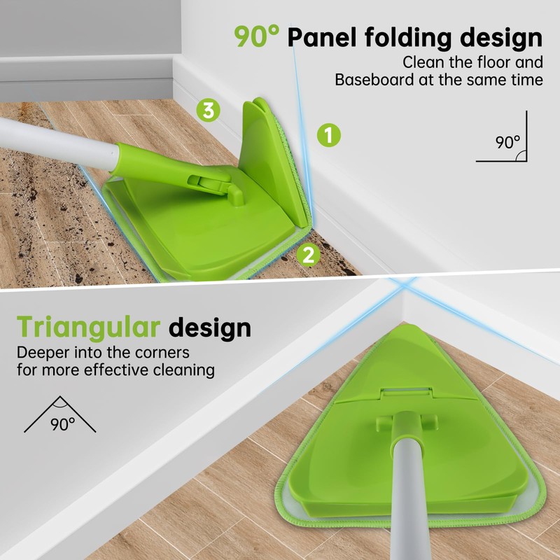 Wall & Baseboard Cleaner Mop Tool with 82'' Long Handle,