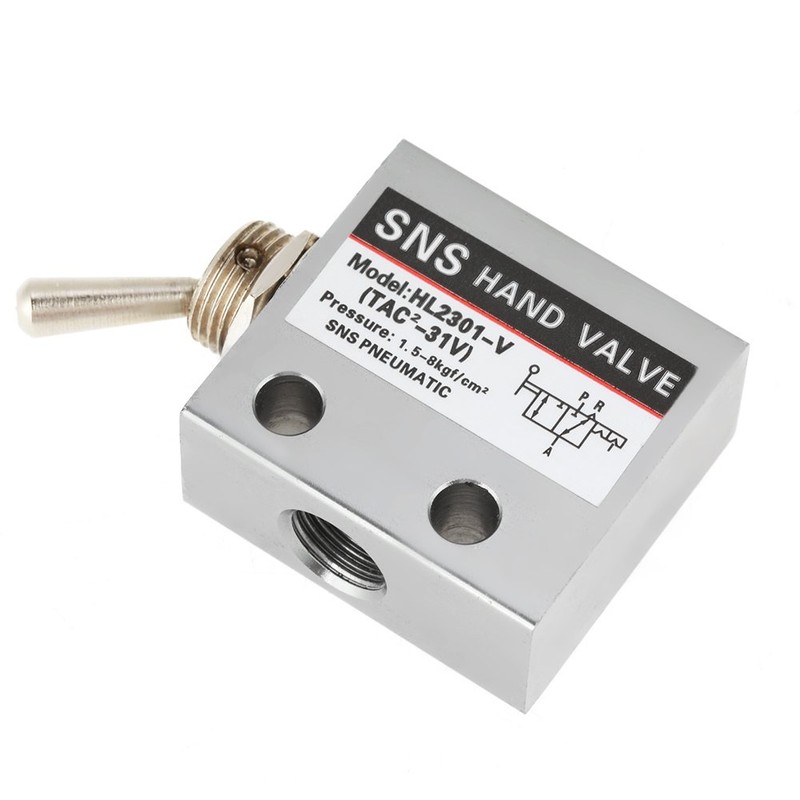 SNS Pneumatic 3 Position 2 Port Toggle Switch G1/8 Pneumatic