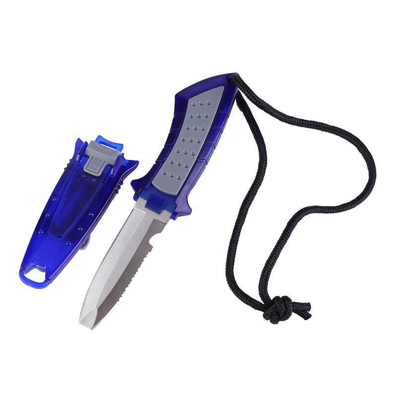 KEEP DIVING Stainless Steel Professional Scuba Fixed Blade Knife Blue