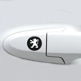 Peugeot Key Cylinder Guard Car Lock Protection Sticker Door Lock Keyhole Sticker Decal 360° Full Protection Dirt Proof Set of 4 (Peugeot, Black)