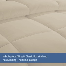 MAPLE DOWN Soft Super King Size Comforter Duvet Insert-Down Alternative Comforter-Lightweight Fluffy Breathable Machine Washable (Light Brown, 120“x120“)