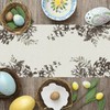 GPGHE Easter Table Runner Ink Floral Bunny Long Table Runners