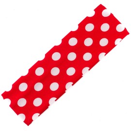 Mytoptrendz® Wide Headband Stretchy Soft Fabric Kylie Hairband Retro Dot Print Bandeau Girls Ladies Hair Accessories (Red - White Dot)