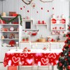 Valentines Day Disposable Tablecloth 2 PCS,54 x 108 Inches Red