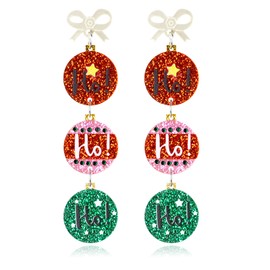 Christmas Earrings for Women Cute Sweet Reindeer Jingle Bell Bow Candy Cane Earrings Colourful Snowflake Christmas Tree Earrings Christmas Holiday Jewelry (Bow Ho)