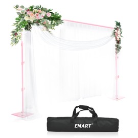EMART Heavy Duty Backdrop Stand 8.5x10ft(HxW) Adjustable Background Support System Kit with Steel Base for Photography, Photo Backdrop Stand for Parties Birthday Video Studio - Pink