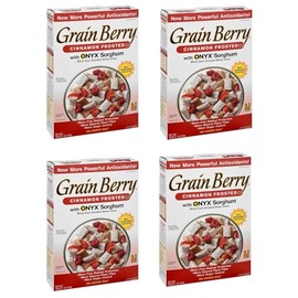 Grain.Berry Cereal - Cinnamon Frosted Wheat Cereal with ONYX Sorghum - 16 Oz Box - Pack of 4