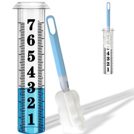 Rain Gauge Replacement Tube,Accurate 7 inch Capacity Rain Gauge Tube,Upgraded Rain Gauge Outdoors Best Rated ,Plastic Rain Meter Tube For Yard,1 Rainfall Measure Thickened Tube with 1 Clean Brush