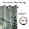 Forest Green Blackout Curtains Patterned Misty Nature Rustic Grommet Window