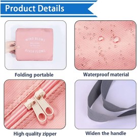 Foldable Travel Duffel Bag - Compact Lightweight Carry-On Luggage | Water Resistant Nylon Gym Tote | Weekend, Camping, Fitness, Overnight Bag | Airline Approved for Frontier & Spirit (Pink)