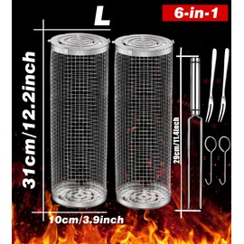 Rolling Grilling Baskets for Outdoor BBq Barbecue Women Men Gifts Ideas for Grandpa Dad Father Day Husband Brother Uncle Godfather Boss Him Wife Thank You Appreciation Retirement Who Like to Grill