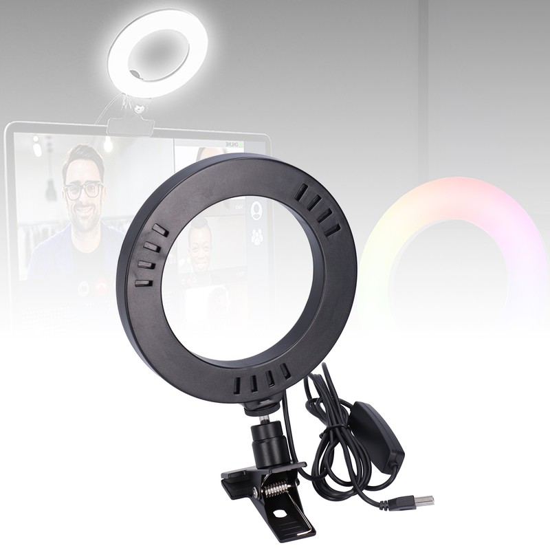 16cm LED USB Circle Light RGB Fill Light with Clamp