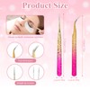 Nail Art Tweezers 2PCS Nail Art Tweezers for Stickers Stainless