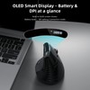 MiniLuxis Ergonomic Vertical Mouse, Dual Scroll, Tri-Mode, OLED Display
