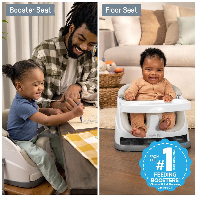 Ingenuity Baby Base 2-in-1 Booster Feeding and Floor Seat with