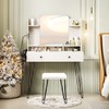 TC-HOMENY Makeup Vanity with Charging Station, Vanity Desk with 2