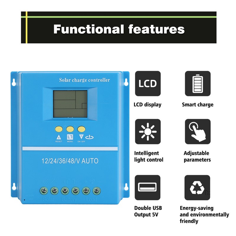12V 24V 36V 48V Auto MPPT Solar Charge Controller Solar