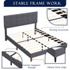 Queen Size Platform Bed Frame with Fabric Upholstered Headboard and