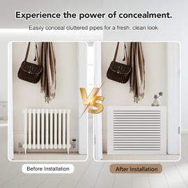 GHTCLDF Radiator Cover Shelf White Heater Cover with Shelf Wooden Radiator Covers Radiator Cover for Old Radiator No Drill Radiator Shelf for Office Living Room Bedroom Hallway (39.3 x 31.4 x 7.8 in)