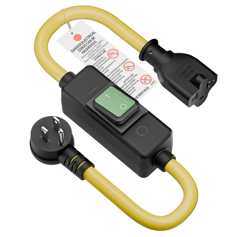 Heavy Duty SJTW 12AWG Outdoor Waterproof Extension Switch Cord, in-Line