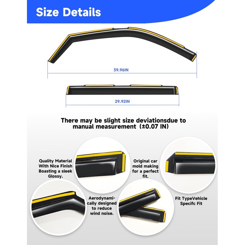 Breejoy in-Channel Window Rain Guards Fit for Toyota Tundra 2022