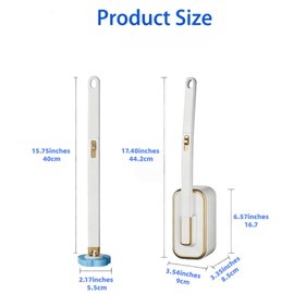 LYNHOCY Juego de Cepillo y Base para Inodoro desechable (Incluye 48 Cabezales de Repuesto y Base) - Diseño de Montaje en Pared con Agarre ergonómico para baños, inodoros y autocaravanas