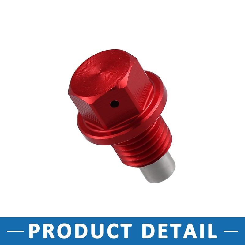 A ABSOPRO Magnetic Oil Drain Plug Bolt M12x1.5 Metal Red