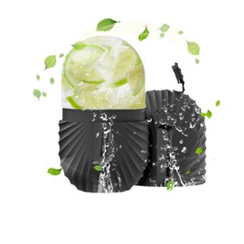 Ice Roller for Men, RoseFlower Ice Roller for Face and Eyes,Reusable Ice Mold for De-Puff, Reduce Redness, Shrink Pores, Face Massage, Beauty Skin Care for Men Women, Black