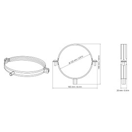H&C VENT Duct Pipe Clamp Hose with Rubber Sealing - Insert │Air Ventilation Mounting Bracket│Round Ducting Exhaust Holder│for Metal Plastic PVC Aluminium and Draining Pipes (Ø 125 mm / 4.9")