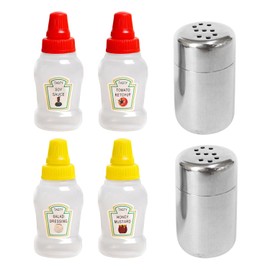 4 Mini Shakers, 2 S-Hole Pepper Shakers, Small Salt Shakers with Lids, Mini Salt and Pepper Shakers, Travel Salt Shakers, Mini Salt Shakers, Carry-On Mini Salt Shakers