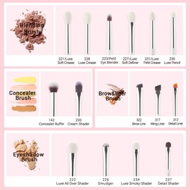 Jessup Eye Make Up Brush Sets 15 Pieces Make-Up Cosmetic Brushes Eyeshadow Concealer Powder T237